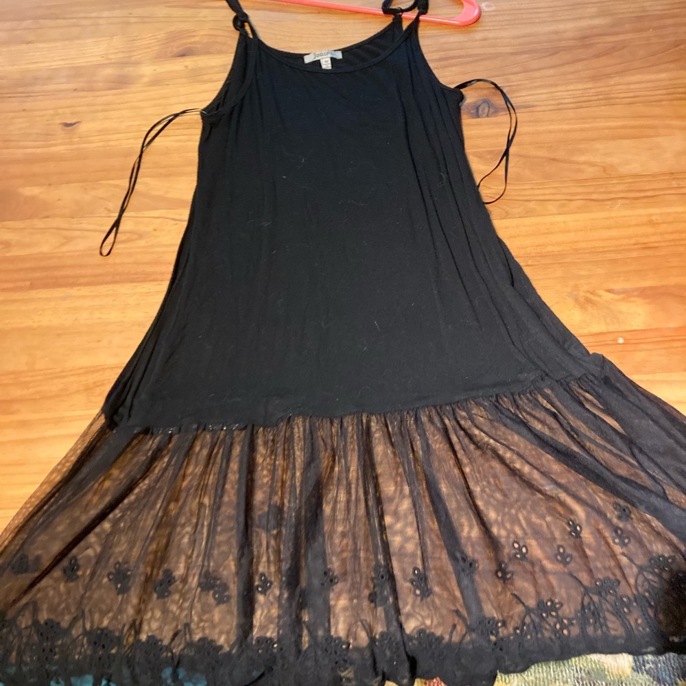 Black dress with sheer lace bottom